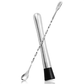 8 Inches Professional Muddler for Cocktails Set - Stainless Steel Muddler Old Fashioned Cocktail Kit Ice Crusher - Cocktail Set Bartender Kit for Home Bar - Fruit Crusher for Mojito in Saudi Arabia