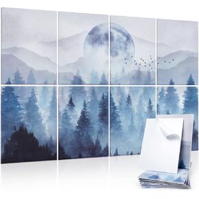 Tutmyrea Art Acoustic Panels, 48"X32" Self-adhesive Sound Proofing Padding, 8 Pack Acoustical Soundproof Wall Panels, Decorative Sound Absorbing Panels for Home & Office (Mountain Tree) in Kuwait