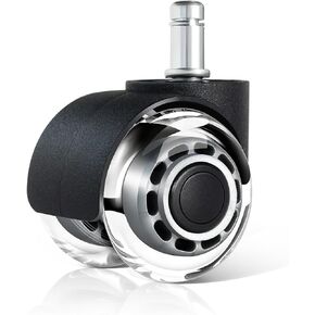 5 Pieces/lot 2-inch Transparent Two-Wheel Office Chair/Swivel Wheel clamp PU Caster/Silent Furniture Gaming Chair Pulley in Kuwait