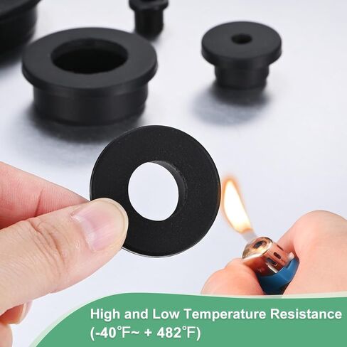 2-Pack 2-1/4 Inch Drill Hole, 1-3/4 Inch ID Silicone Rubber Grommets for Wiring, Wire Cable, Hole Plugs, Automotive, Firewall, Desk, Water Pipe, Hydroponic [Black] in Kuwait