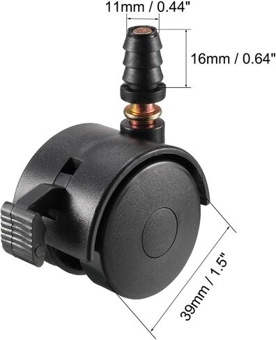 1-4pcs 1.5/1.85/2 inch Swivel Caster Wheels Grip Neck Stem Caster Blue White Black Wheel with Brake(1.85 Inch Blue 4X) in Saudi Arabia