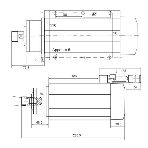2.2 كيلو واط محرك مغزل مربع مربع مبرد بالهواء 220 فولت مع حافة ER20 تشاك 4 محامل سيراميك (2.2 كيلو وات 380V ER20) in Kuwait
