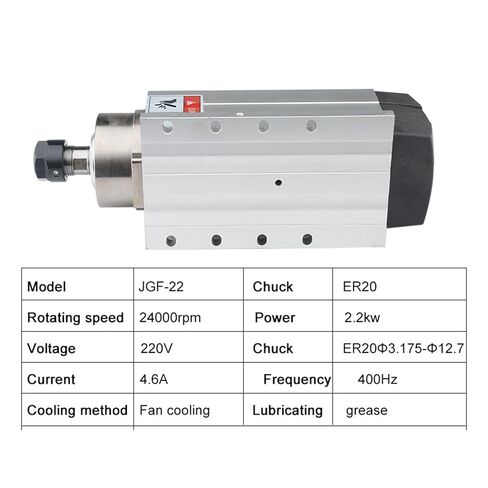 2.2 كيلو واط مربعة محرك مغزل مربع مربعة ER20 220V 380V 400Hz 24000 دورة في الدقيقة مع شفة التثبيت (2.2KW ER20 380V) in Kuwait