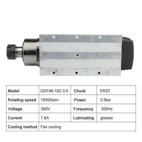 3.5kW 220V 380V محرك مغزل مطلي بالهواء ER25 Chuck 4 قطع تحمل مع شفة التثبيت (3.5KW ER25 220V) in Kuwait