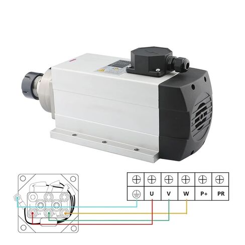 3.5kW 220V 380V محرك مغزل مطلي بالهواء ER25 Chuck 4 قطع تحمل مع شفة التثبيت (3.5KW ER25 220V) in Kuwait