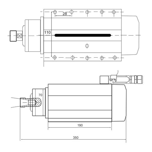 3.5kw ER20 محرك مغزل مبرد الهواء 4 محامل 220 فولت 380V مربع الحافة (3.5kw ER20 380V) in Kuwait