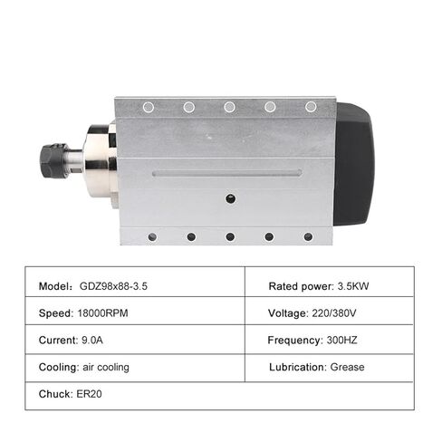 3.5kw ER20 محرك مغزل مبرد الهواء 4 محامل 220 فولت 380V مربع الحافة (3.5kw ER20 380V) in Kuwait