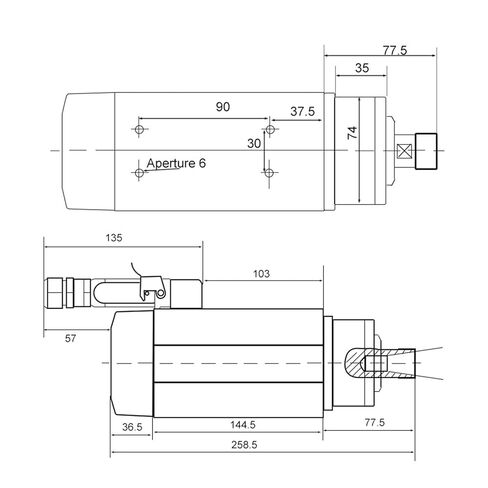 GDF46-18Z 1.5KW المغزل المبرد بالهواء ER11 (380 فولت) in Kuwait