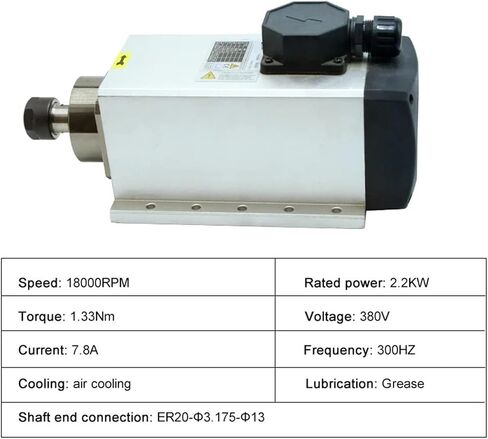 محرك المغزل المبرد بالهواء 2.2KW 220V 380V ER20 شفة 4 تحمل CNC (2.2KW 380V ER20) in Saudi Arabia