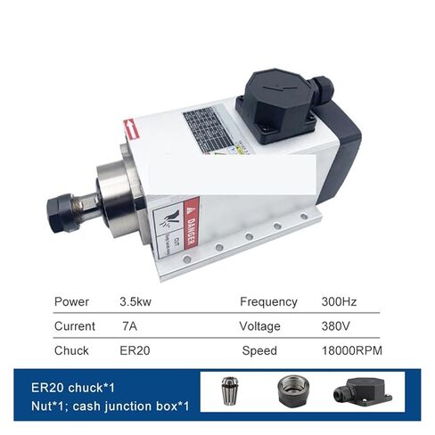 3.5KW ER20 air-Cooled Spindle Motor 220V 380V Flange 4 Bearings(3.5kw 220V) in Saudi Arabia