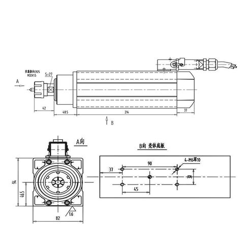 3.5kW ER25 محرك مغزل مبرد بالهواء 220V 380V مربع 4 محامل (3.5 كيلو وات 220 فولت) in Kuwait