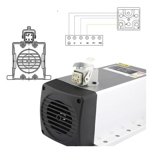محرك المغزل المبرد بالهواء 3.5 كيلو وات ER20 مربع CNC 220V 380V (3.5kw ER20 220V) in Kuwait