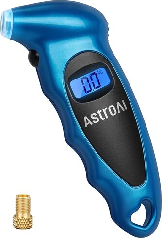 AstroAI Tire Pressure Gauge Digital 0-150PSI (Accurate in 0.1 Increments), 4 Settings Stocking Stuffers for Car Truck Bicycle with Backlight LCD and Presta Valve Adaptor, Sliver in Kuwait