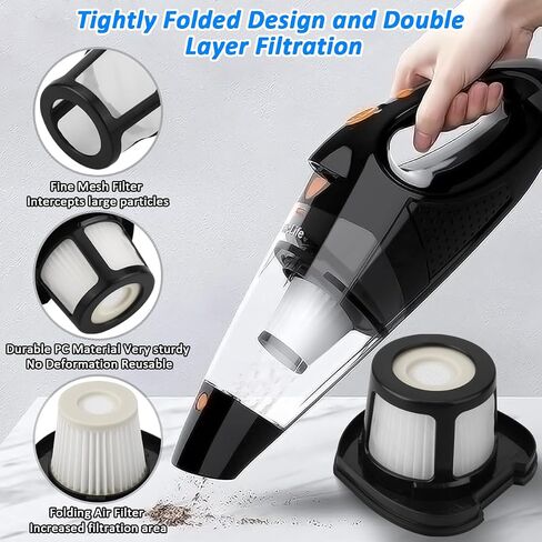 WKZO 2579 Handheld Vacuum Replacement Filter for Bissell Pet Hair Eraser Lithium Ion Hand Vacuum Filter 2390 2389 2390A 2284W Replaces 1614212, 1614203, 1614204,3 Pack in Saudi Arabia