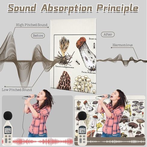 لوحات صوتية فنية 8 حزمة ، ألواح دليل صوتي للجدران ، 48 "× 32" فنية صوتية تمتص ذاتيا ، ألواح صوتية مزخرفة ، علاج صوتي لتسجيل الاستوديو (غابة ضبابية) in Kuwait
