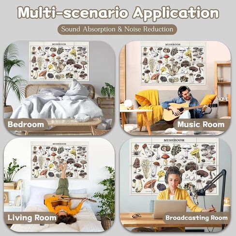 لوحات صوتية فنية 8 حزمة ، ألواح دليل صوتي للجدران ، 48 "× 32" فنية صوتية تمتص ذاتيا ، ألواح صوتية مزخرفة ، علاج صوتي لتسجيل الاستوديو (غابة ضبابية) in Kuwait