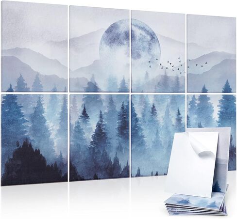 Tutmyrea Art Acoustic Panels, 48"X32" Self-adhesive Sound Proofing Padding, 8 Pack Acoustical Soundproof Wall Panels, Decorative Sound Absorbing Panels for Home & Office (Mountain Tree) in Kuwait
