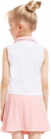 Gogokids Girls Tennis Dress with Shorts and Pockets Sleeveless 2-Piece Golf and Athletic Workout Outfit for 6-14Y in Saudi Arabia