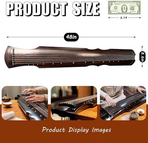 أداة الصينية Gu Qin ، أداة صينية ، Guqin ، Qin ، خشب المسن يدويًا ، صوت حرفي 20 عامًا ، صوت طبيعي in Saudi Arabia