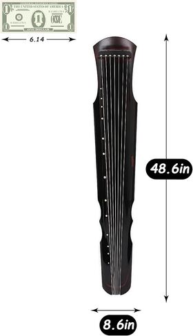 Chinese Gu Qin Instrument, Chinese Instrument, Guqin, Qin, Handcarved Aged Wood, 20-Yr Artisan Crafted, Natural Sound (A) in Saudi Arabia