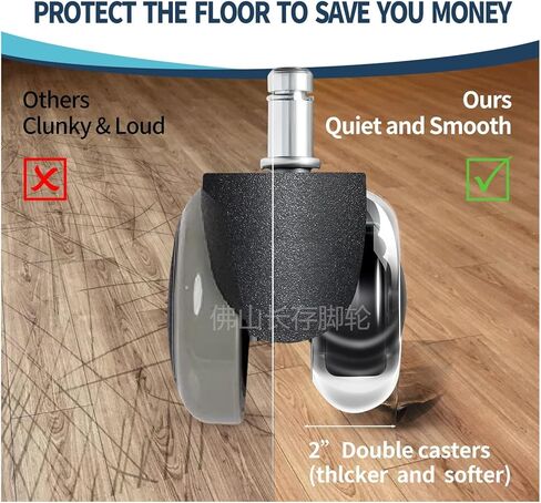 5 Pieces/lot 2-inch Transparent Two-Wheel Office Chair/Swivel Wheel clamp PU Caster/Silent Furniture Gaming Chair Pulley in Kuwait