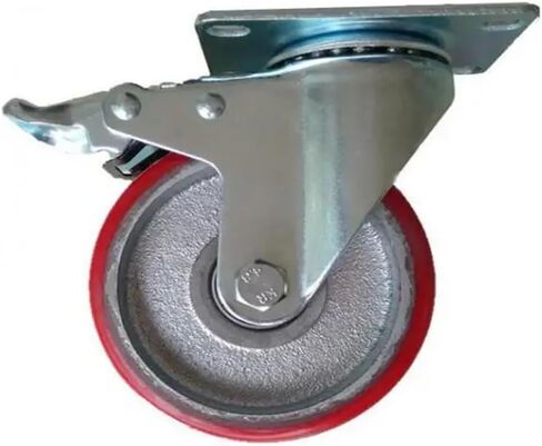 1 x 4-inch Caster Iron core Polyurethane Medium-Sized Flat PU Wheel high Strength in Kuwait