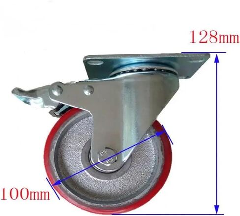 1 x 4-inch Caster Iron core Polyurethane Medium-Sized Flat PU Wheel high Strength in Kuwait