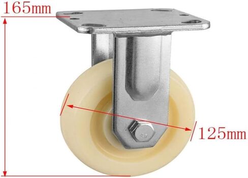 1 Pack of 5-inch Heavy-Duty Nylon Directional Wheel Double-Bearing Fixed Caster wear-Resistant Storage cage Bearing 250kg in Kuwait