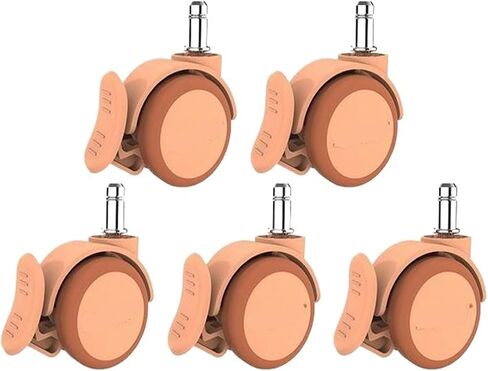 5PCS 2-inch Black/Orange/Grey/Brake 200KG Office Chair Gaming Wheel Computer Caster Rod(Orange-Brake) in Saudi Arabia