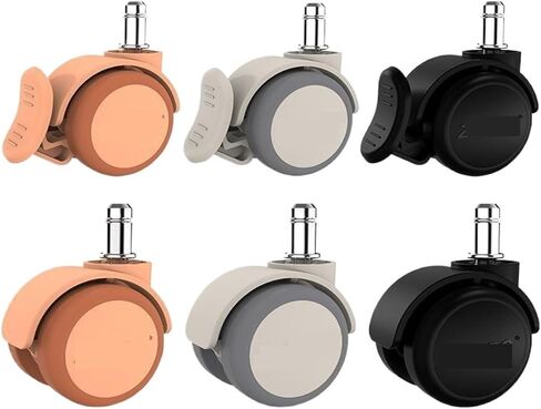 5PCS 2-inch Black/Orange/Grey/Brake 200KG Office Chair Gaming Wheel Computer Caster Rod(Orange-Brake) in Kuwait