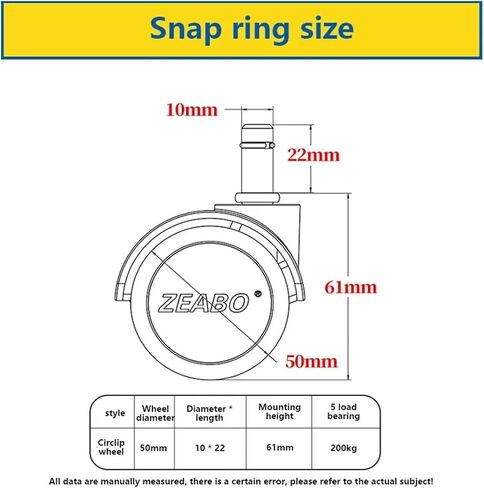 5PCS 2-inch Black/Orange/Grey/Brake 200KG Office Chair Gaming Wheel Computer Caster Rod(Orange-Brake) in Kuwait
