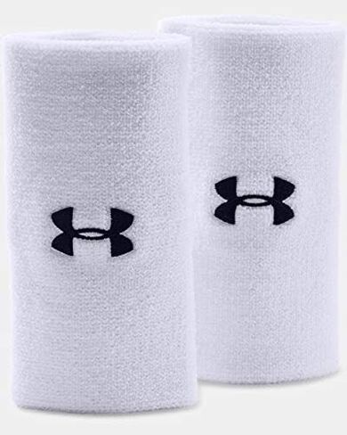 Under Armour 6" UA Performance Wristband 2-Pack OSFA White in Saudi Arabia