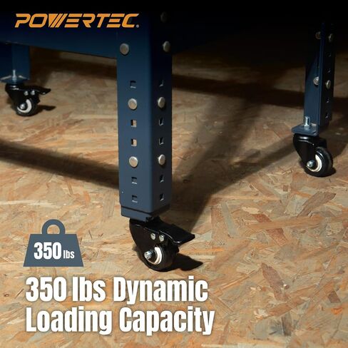 POWERTEC 17201 3 Inch Heavy Duty Threaded Stem Swivel Caster Wheels with 600 lbs Total Loads, Dual Locking Industrial Castor Wheels for Workbench, Dolly, Cart & Furniture, Set of 4 in Kuwait