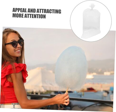 Amosfun 100pcs Cotton Candy Bags Packaging for Cotton Candy Sticks Cones and Snacks for Festivals Parties and Events Lightweight and Easy to Use in Saudi Arabia