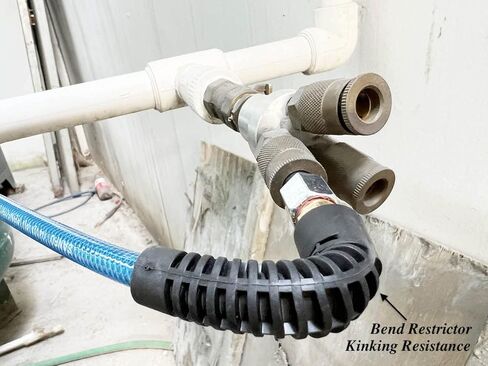 SANFU Polyurethane(PU) 1/4-Inch x 100ft Reinforced, Air Hose with 1/4" Swivel Solid Brass Quick Coupler and Plug, Brown(100’) in Saudi Arabia