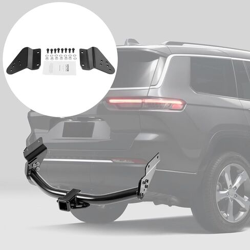 VEVOR Class 3 Trailer Hitch, 2-Inch Receiver, Compatible with 2014-2019 Toyota Highlander, Q345B Steel Tube Frame, Multi-Fit Hitch to Receive Ball Mount, Cargo Carrier, Bike Rack, and Tow Hook, Black in Saudi Arabia