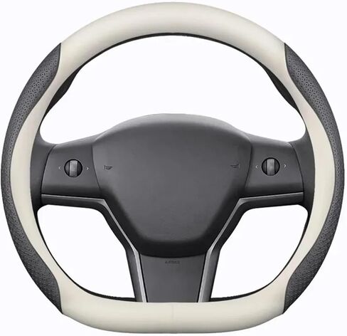 تغطية عجلة القيادة من ألياف الكربون تغطية عجلة القيادة مناسبة لـ Tesla Model 3 S Y Model X Roadster 2019-2025 محامي إكسسوارات التوجيه الداخلي (05) in Saudi Arabia