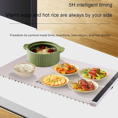 Warm Plate, 6-Speed Temperature Control, 5-Hour Timing, Large Capacity for Rolling and Storage, Intelligently Safeguarding Every Meal at Home in Saudi Arabia