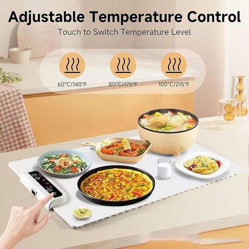 Warm Plate, 6-Speed Temperature Control, 5-Hour Timing, Large Capacity for Rolling and Storage, Intelligently Safeguarding Every Meal at Home in Saudi Arabia