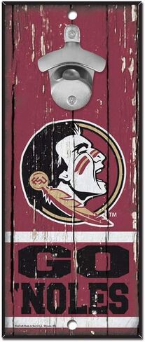 Wincraft NCAA Florida State Seminoles 5x11 Wood Sign Bottle Opener ، ألوان الفريق ، 5 "x11" in Kuwait