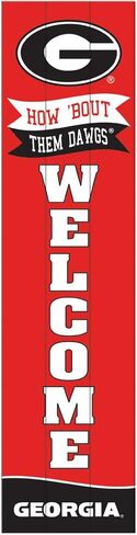 NCAA University of Georgia Wood Porch Leaner, 47" College Sports Porch Sign, Collegiate Team Welcome Board Signs Outdoor for Front Door Yards in Kuwait