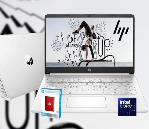 HP 14 Ultrabook • Intel 4-Core N150 • Microsoft 365 • Copilot AI • 32GB RAM • تخزين 1.6 تيرابايت (128GB UFS WITHP 512GB P500 SSD + 1TB ONEDRIVE) • Wi-Fi 6 • 12 HR Battery • Lavender • Win 11 in Kuwait