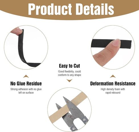 2Pcs Car Speaker Sealing Tape, Foam Grip Tape, Soundproofing Waterproofing Gasket Tapes 2mm Thick 10mm Width, Black in Saudi Arabia
