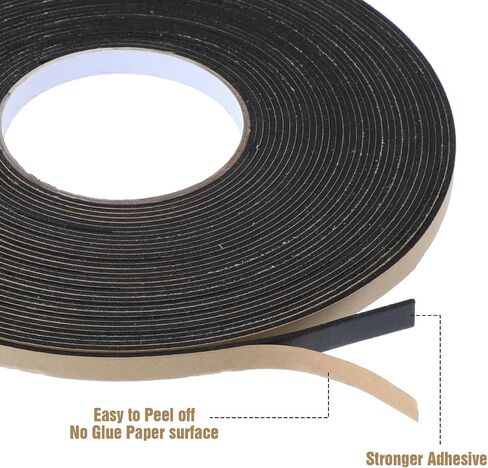 2Pcs Car Speaker Sealing Tape, Foam Grip Tape, Soundproofing Waterproofing Gasket Tapes 2mm Thick 10mm Width, Black in Saudi Arabia
