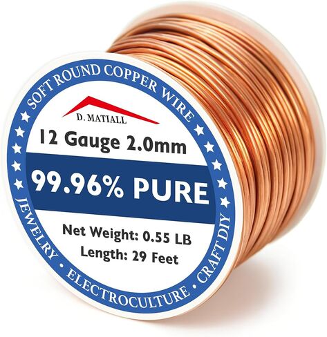 Copper Wire 99.95% Pure – 16 Gauge 1.3mm – 42 Feet, 5.3 Ounce Spool – C11000 Soft Copper Wire Craft Wire for Gardening, Electroculture, Jewelry Making, Beading, Ground Wire & DIY (16 Gauge, 5.3 Ounce) in Saudi Arabia