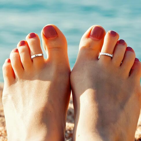 3Pcs Toe Rings for Women Sterling Silver, Non Tarnish Silver Toe Rings Set, Adjustable Flower Summer Beach Foot Jewelry Gifts for Women in Saudi Arabia