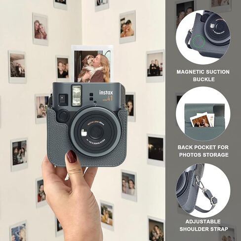 CAIYOULE Mini 41 Clear Case For Fujifilm Instax - Protective Camera Case Compatible with Fuji Instax Mini 41 Instant Camera, Hard Camera Case with Photo Storage, Photo Album, Magnetic Frame -No Camera in Saudi Arabia
