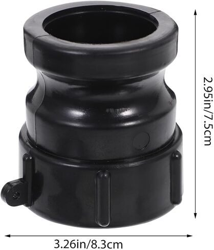 Healifty Cam Fitting 2 Inch IBC Tote Hose Valve Camlock Adapter Connector Abs, Leak-Proof Seal for Drinking Water and Food Grade Applications 3.26X3.26X2.95in Black in Saudi Arabia