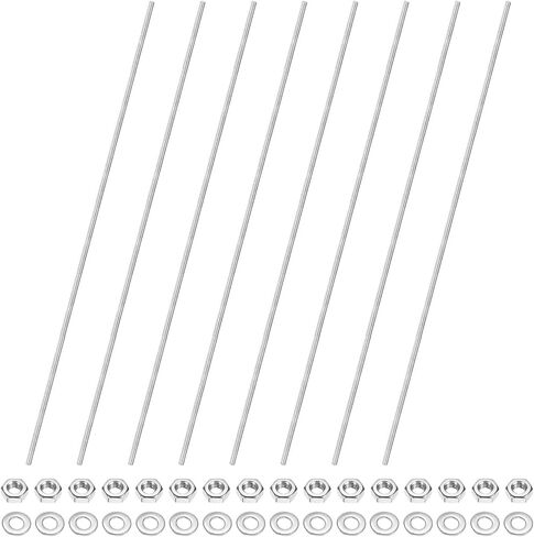 12-Pack Fully Threaded Rod, M4x100mm 201 Stainless Steel Right Hand Thread Bar Studs with Hex Nuts and Washers for Furniture Anchor Bolts/Clamps/U-Bolts/Beaded Garden Stake Rods in Saudi Arabia