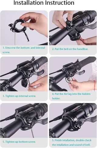 Bicycle Bell Hidden Hidden حامل لـ Airtag ، جرس الدراجات للمدينة ، دراجة الطريق ، MTB ، سكوتر ، دراجة الأطفال ، الدراجة الإلكترونية ، يناسب 0.87-1.25 في (22.2-31.8 ملم) مقابض ، مضاد للسرقة للأطفال البالغين ، ملحقات الدراجة ، in Saudi Arabia